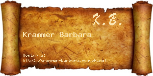Krammer Barbara névjegykártya